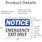 Signmission Exit Sign, Vinyl Decal, 7 in W, 5 in H, Emergency Exit Only OS-2PACK-NS-D-57-L-11825 - alternate 6